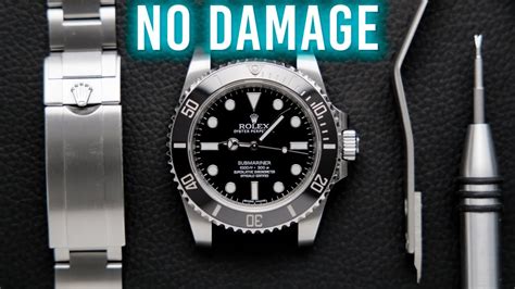 how to take a rolex off|removing Rolex bracelet from strap.